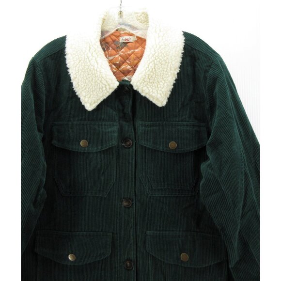 Faherty Jacket XL Corduroy Barn Chore Coat Muriel Fleece Collar - Picture 2 of 12